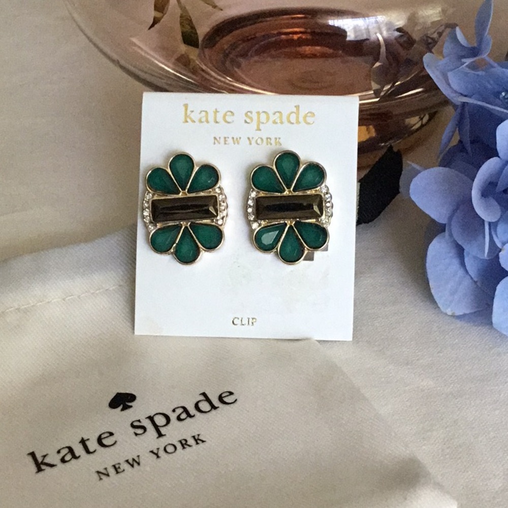 Kate Spade earrings, clip, finish touch.